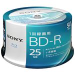 SONY ビデオ用BD-R 追記型 片面1層25GB 4倍速 ホワイトワイドプリンタブル50枚スピンドル 50BNR1VJPP4