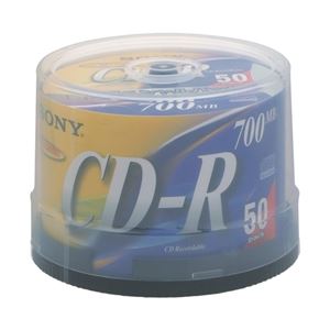 SONY データ用CD-R 追記型 700MB 48倍速 ノンプリンタブル スピンドルケース 50枚P 50CDQ80DNSP - 拡大画像