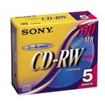 SONY データ用CD-RW 700MB 4倍速 ノンプリンタブル 5枚P 5CDRW700D