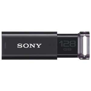 SONY USB3.0対応 ノックスライド式USBメモリー ポケットビット 128GB ブラックキャップレス USM128GU B - 拡大画像