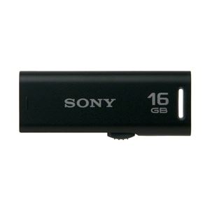 SONY USB2.0対応 スライドアップ式USBメモリー ポケットビット 16GB ブラックキャップレス USM16GR B - 拡大画像