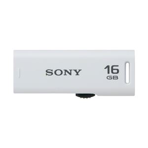 SONY USB2.0対応 スライドアップ式USBメモリー ポケットビット 16GB ホワイトキャップレス USM16GR W - 拡大画像