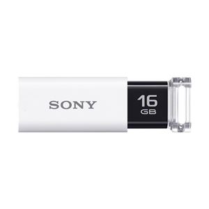 SONY USB3.0対応 ノックスライド式USBメモリー ポケットビット 16GB ホワイトキャップレス USM16GU W - 拡大画像