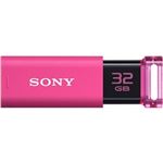 SONY USB3.0対応 ノックスライド式USBメモリー ポケットビット 32GB ピンクキャップレス USM32GU P