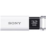 SONY USB3.0対応 ノックスライド式USBメモリー ポケットビット 32GB ホワイトキャップレス USM32GU W