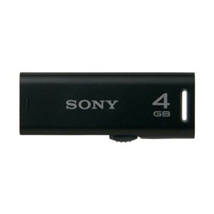 SONY USB2.0対応 スライドアップ式USBメモリー ポケットビット 4GB ブラックキャップレス USM4GR B - 拡大画像