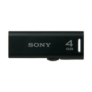 SONY USB2.0対応 スライドアップ式USBメモリー ポケットビット 4GB ブラックキャップレス USM4GR B