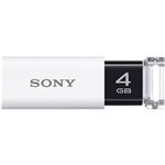 SONY USB3.0対応 ノックスライド式USBメモリー ポケットビット 4GB ホワイトキャップレス USM4GU W