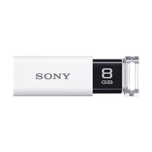 SONY USB3.0対応 ノックスライド式USBメモリー ポケットビット 8GB ホワイトキャップレス USM8GU W - 拡大画像