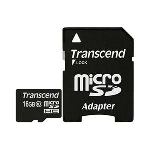 トランセンドジャパン microSDHCカード 16GB Class10 付属品(SDカード変換アダプタ付き) TS16GUSDHC10 - 拡大画像