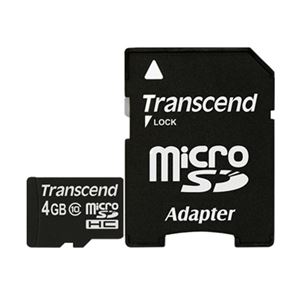 トランセンドジャパン microSDHCカード 4GB Class10 付属品(SDカード変換アダプタ付き) TS4GUSDHC10