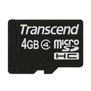 トランセンドジャパン microSDHCカード 4GB Class4 付属品(SDカード変換アダプタ付き) TS4GUSDHC4 - 拡大画像
