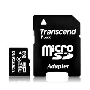 トランセンドジャパン microSDHCカード 8GB Class4 付属品(SDカード変換アダプタ付き) TS8GUSDHC4 - 拡大画像
