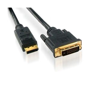 ハイパーツールズ 2m DisplayPort→DVI変換ケーブル オス・オス DPDM-2M-FP - 拡大画像