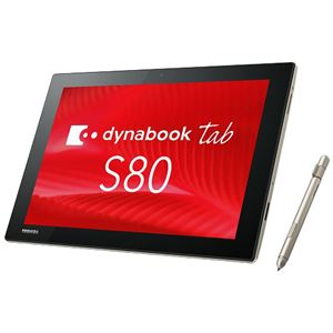 東芝 dynabook Tab S80/B:Intel Atomx5-Z8350、4GB、64GB_フラッシュメモリ、デジタイザー+タッチパネル付10.1型WUXGA、Win10Pro64bit、Office無 PS80BSGK7L7AD21