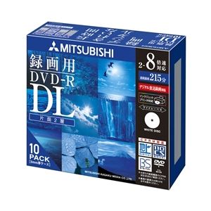 三菱ケミカルメディア DVD-R 8.5GB ビデオ録画用DL規格準拠8倍速記録対応10枚スリムケース入IJプリンタ対応 VHR21HDSP10