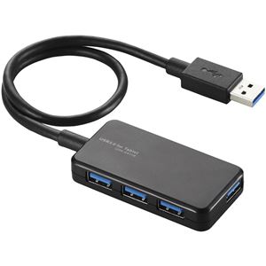 エレコム USB3.0ハブ/バスパワー/タブレット向け/4ポート/ブラック U3H-A411BBK