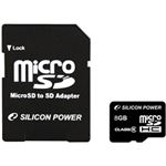 シリコンパワー micro SDHCカード 8GB (Class6) 永久保証 (SDHCアダプター付) SP008GBSTH006V10