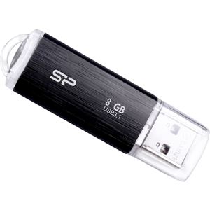 シリコンパワー USB3.1フラッシュメモリ Blaze B02 Series 8GB ブラック キャップストラップホール付き SP008GBUF3B02V1KJP