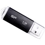 シリコンパワー USB3.1フラッシュメモリ Blaze B02 Series 8GB ブラック キャップストラップホール付き SP008GBUF3B02V1KJP