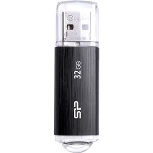 シリコンパワー USB2.0フラッシュメモリ Ultima U02 Series 32GB ブラック キャップストラップホール付き SP032GBUF2U02V1KJP