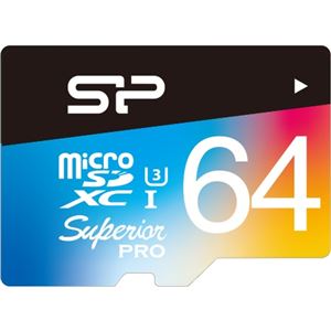 シリコンパワー 【UHS-1対応】microSDXCカード 64GB Class10 UHS Class3読込90MB/s 書込80MB/s(最大値) colorful SP064GBSTXDU3V20SP