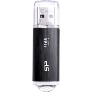 シリコンパワー USB3.1フラッシュメモリ Blaze B02 Series 64GB ブラック キャップストラップホール付き SP064GBUF3B02V1KJP