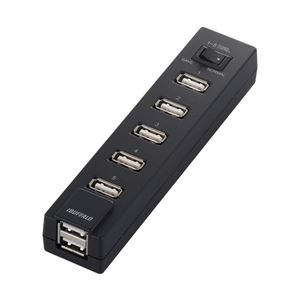 バッファロー USB2.0Hub セルフ&バスパワー 7ポート 節電モデル ブラック BSH7AE03BK 商品画像