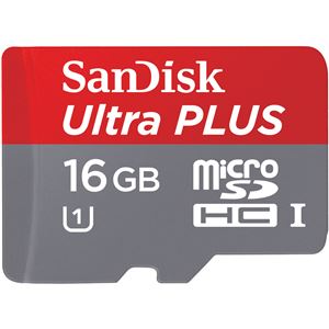 サンディスク ウルトラ プラス microSDHC UHS-I カード 16GB SDSDQUPN-016G-J35A 商品画像