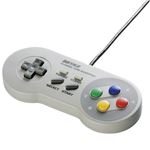 バッファロー レトロ調 USBゲームパッド 8ボタン SFCタイプ グレー BSGP810GY