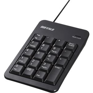 バッファロー 有線テンキーボード Tabキー付き 簡易パッケージモデル ブラック BSTK100BKZ 商品画像