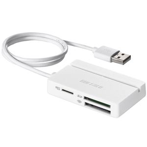 バッファロー USB2.0 マルチカードリーダー/ライター スタンダードモデル ホワイト BSCR100U2WH 商品画像