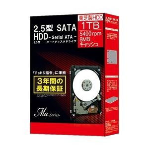 東芝 2.5インチ内蔵HDD Ma Series 1TB 5400rpm 8MBバッファSATA300 MQ01ABD100BOX