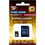 SUPERTALENT UHS-I microSDXCメモリーカード 128GB Class10SDXC変換アダプタ付 ST28MSU1P