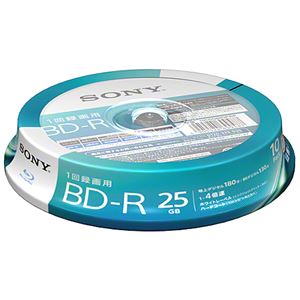SONY ビデオ用BD-R 追記型 片面1層25GB 4倍速 ホワイトワイドプリンタブル10枚スピンドル 10BNR1VJPP4