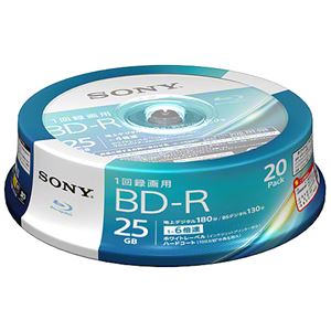 SONY ビデオ用BD-R 追記型 片面1層25GB 6倍速 ホワイトワイドプリンタブル20枚スピンドル 20BNR1VJPP6