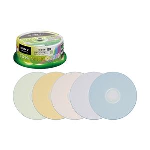 SONY 録音用CD-Rオーディオ 80分 インクジェット対応カラーMix 20枚スピンドル 20CRM80PXP