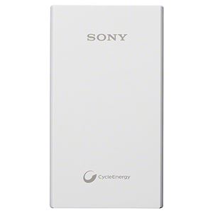 SONY スマホ用 フラットタイプUSBポータブル電源 5000mAh 約1000回繰返し使用可ホワイト CP-V5AW