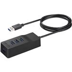 バッファロー(サプライ) USB3.0セルフパワーハブ 上挿し/4ポートタイプ TV背面取り付けキット付き ブラック BSH4A110U3VBK