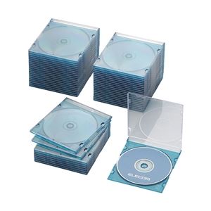 エレコム Blu-ray/DVD/CDスリムプラケース/1枚収納/50パック/クリアブルー CCD-JSCS50CBU 商品画像