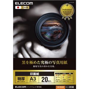 エレコム 光沢写真用紙/印画紙特厚/A3/20枚 EJK-RCA320 商品画像