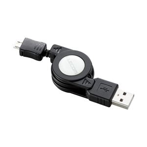 エレコム Micro-USBケーブル(A-MicroB)/PlayStation4用/巻取式/0.7m/ブラック GM-U2CAMBIRL7BK