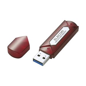 エレコム セキュリティソフト対応 USB3.0メモリ/32GB/レッドシルバー MF-AU332GRS 商品写真