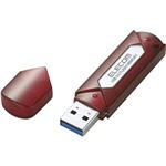 エレコム セキュリティソフト対応 USB3.0メモリ/32GB/レッドシルバー MF-AU332GRS