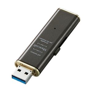 エレコム USB3.0セキュリティ対応スライド式USBメモリ“Shocolf”/16GB/ビターブラウン MF-XWU316GBW 商品写真