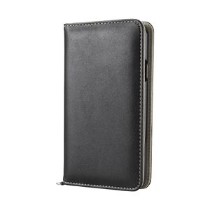 エレコム GALAXY S5SCL23/SC-04F用レザーカバー/横フラップ/保護フィルム付/ブラック PM-SCGS5PLFYBK