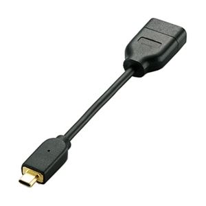 エレコム タブレットPC用HDMI変換アダプタ/HDMI(A)メス-HDMIMicro(D)オス/約10cm/ブラック TB-HDADBK 商品写真