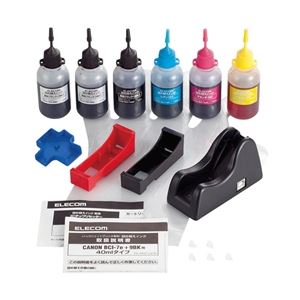 エレコム キヤノン用詰め替えインク+リセッター/5色セット/詰替4回 THC-MP610SETN2