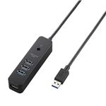 エレコム USB3.0ハブ/ケーブル直生え/セルフパワー/マグネット/4ポート/ブラック U3H-T410SBK