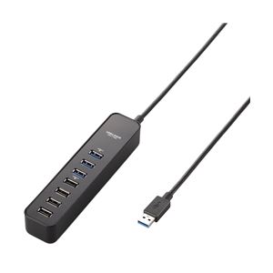 エレコム USB3.0ハブ/マグネット付/セルフパワー・バスパワー共用/7ポート/ブラック U3H-T706SBK 商品画像